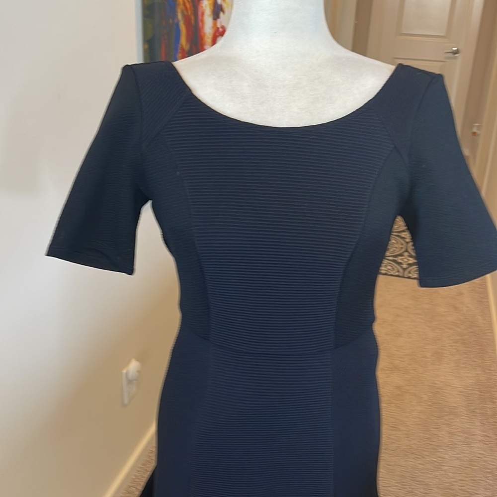 Anthropologie Marcelline Flounced Sheath Black Dress - Picture 8 of 13